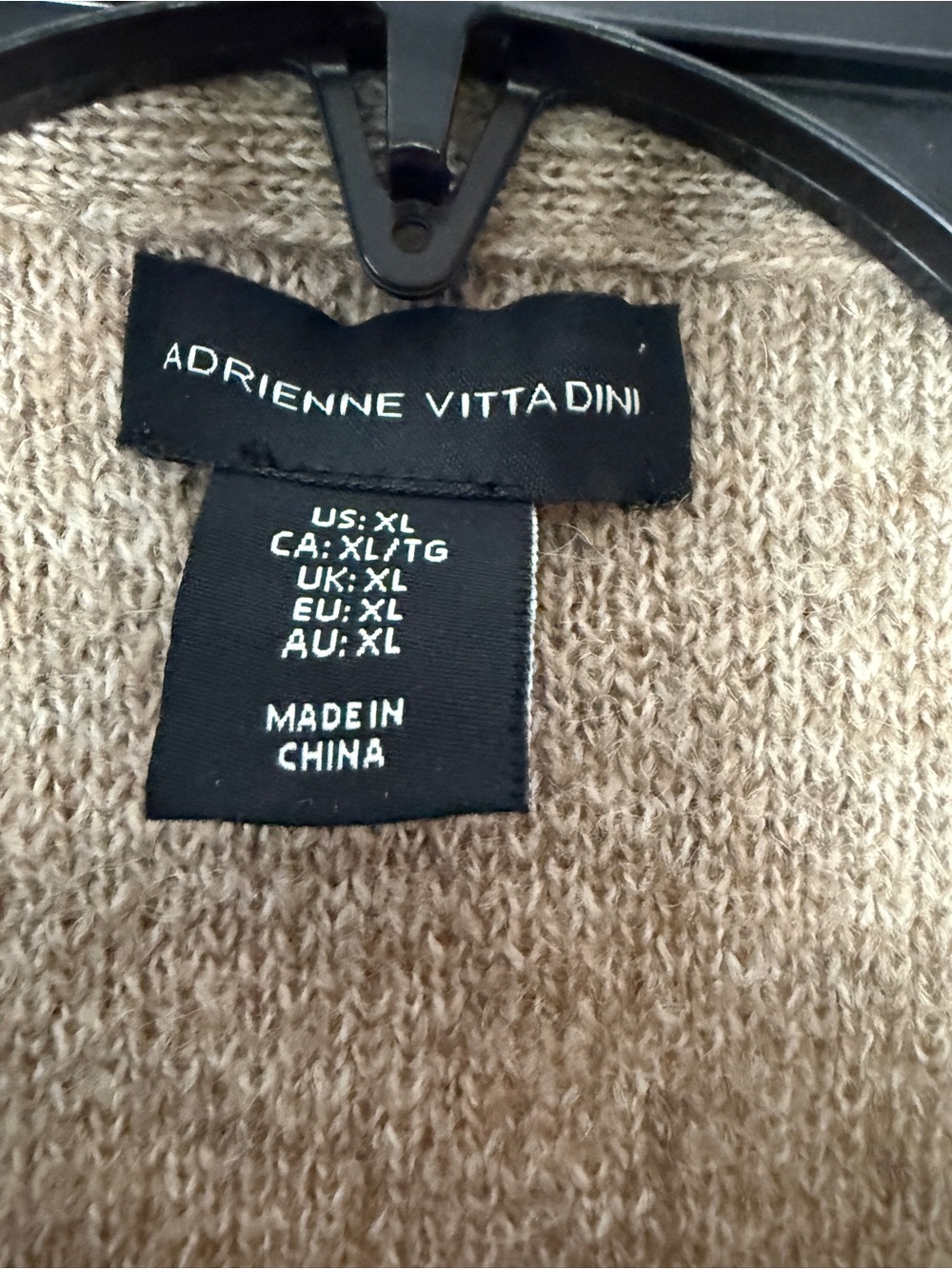 Adrienne Vittadini Taupe Open-Front Long Knit Cardigan - Picture 4 of 4
